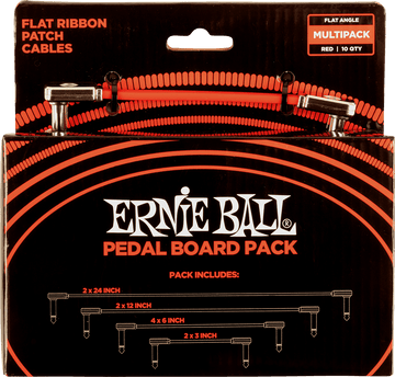 PEDALBOARD PACK - 10 PATCHES EN 4 LONGUEURS PANACHEES- COUDE FIN & PLAT - ROUGE