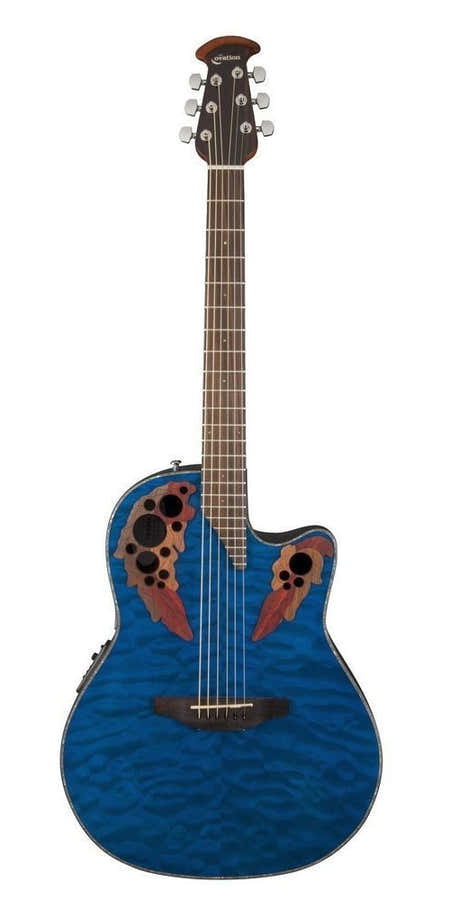 celebrity elite plus mid cutaway blue transparent quilt CE44P-8TQ-G