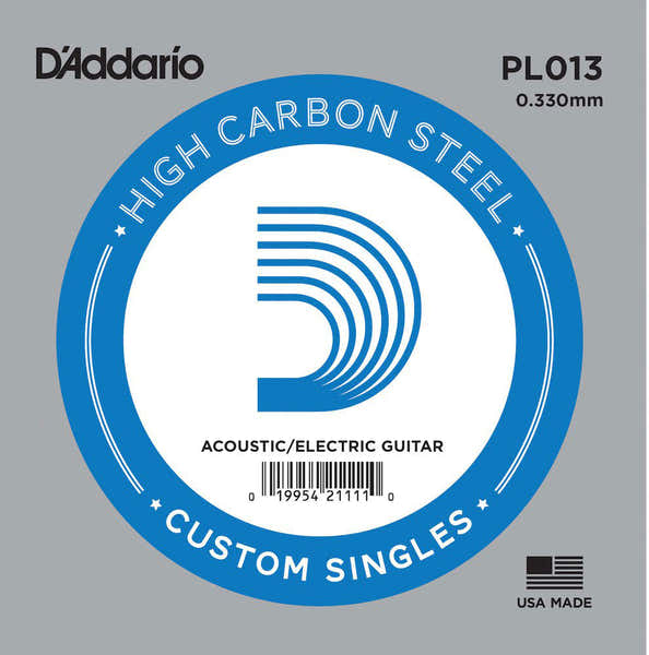D'ADDARIO PL013 Plain Steel Guitar Single String 13