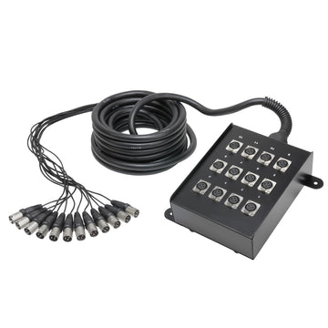 K12C10 Multipaire 12 Canaux XLR avec Boitier de Scene 10 M.