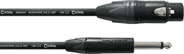 Cordial Câble Audio XLR Femelle/jack Mono 10 M