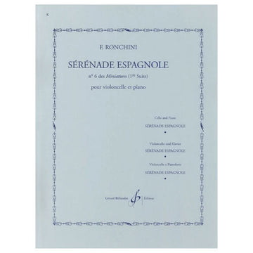 Ronchini F. - Serenade Agnole N°6 Des Miniatures - Violoncelle Piano