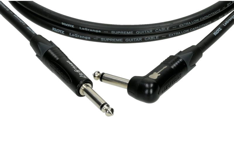 LA-grange Câble Instr. Noir 9M Jack Mono - Jack Mono Coudé