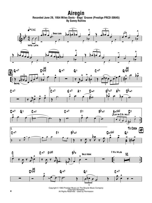Sonny Rollins - Omnibook B Flat