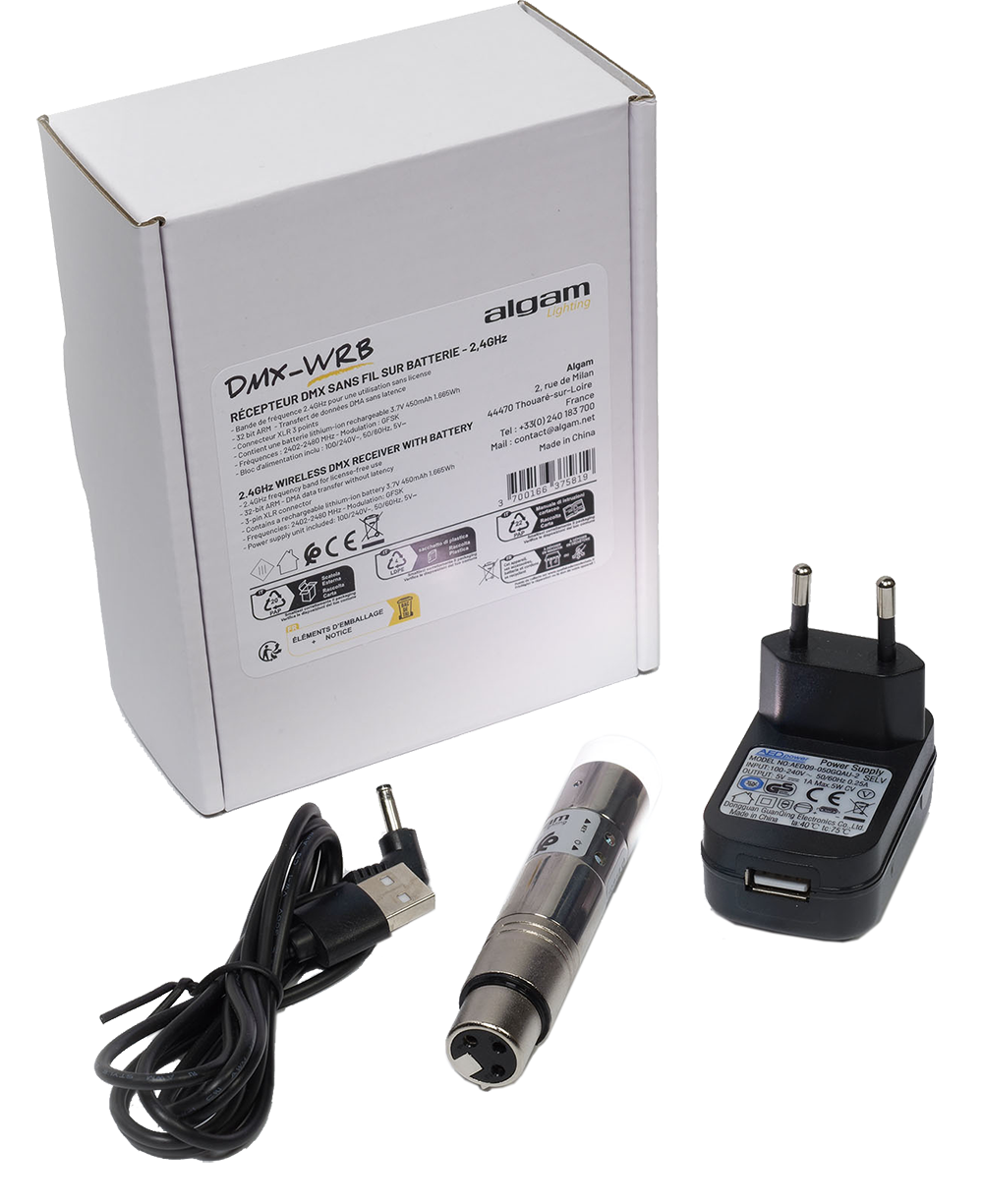 Algam Lighting DMX-WRB Récepteur DMX sans fil sur batterie