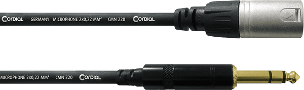 Câble Audio XLR Mâle/jack Mâle Stéréo 1,5 M