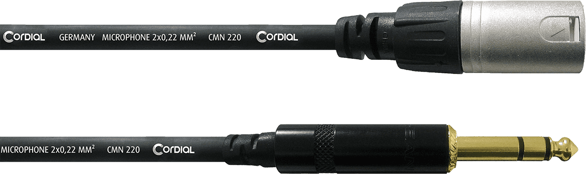 Câble Audio XLR Mâle/jack Mâle Stéréo 1,5 M