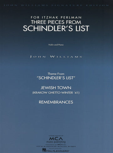 John Williams Three Pieces From Schindler's List - Violin