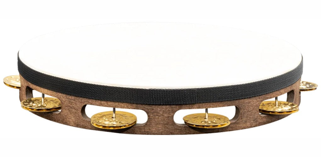 TAH1VWB - Tambourin Vintage Bois Avec Peau - Cymbalettes laiton