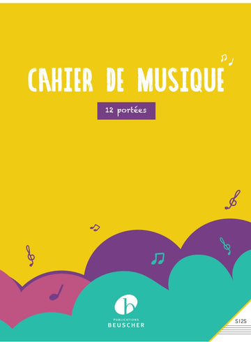 Cahier de Musique 12 Portées + Reliure Spirale