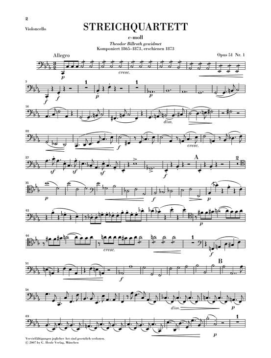 Brahms J. - String Quartets In C Minor And A Minor Op. 51