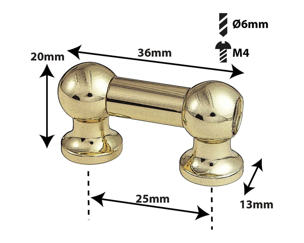 TL12S25-BR Coquille Tube 25mm Dorée Mono Tirant (X1)