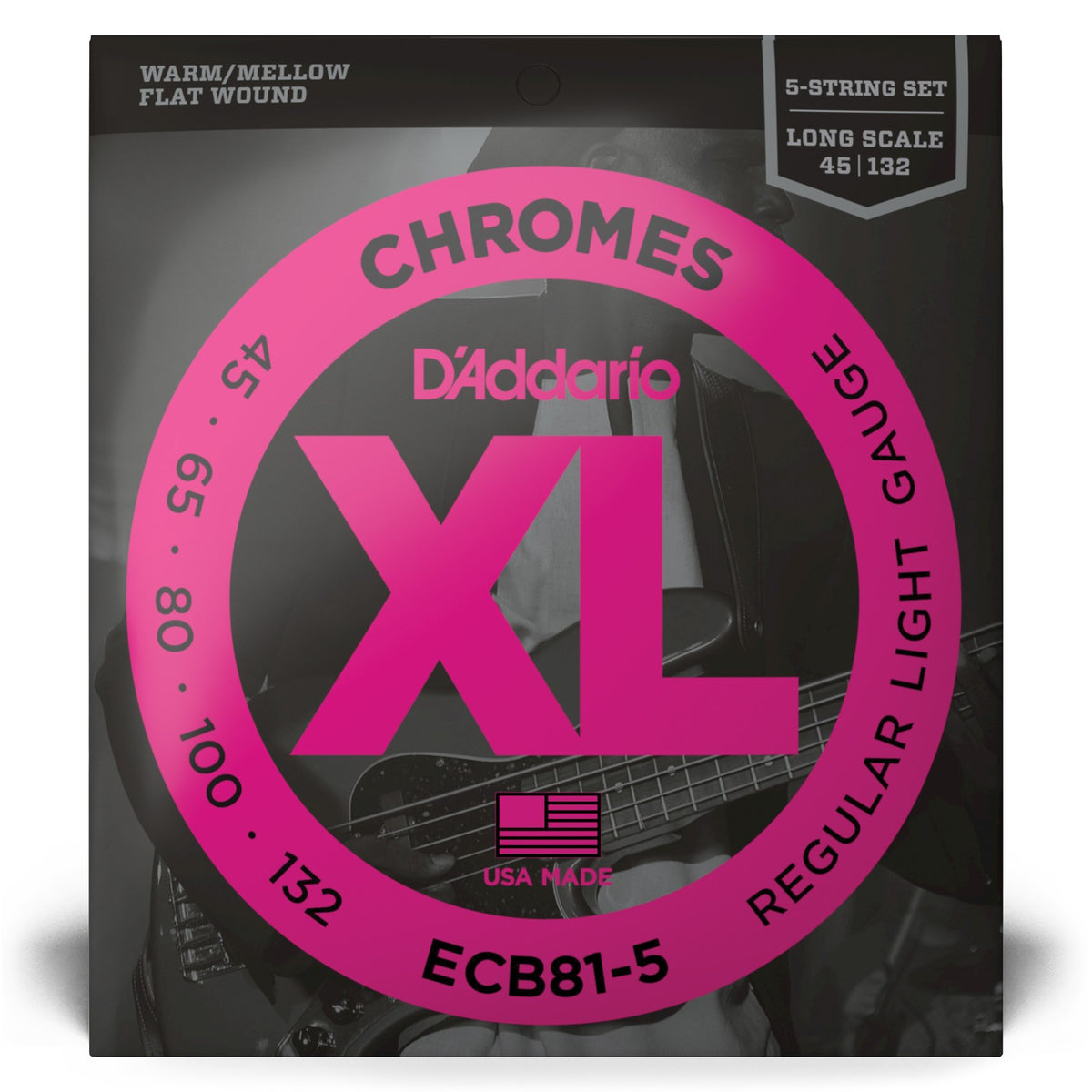 D'ADDARIO ECB81-5 Chromes Long Scale Light 5C 45-132